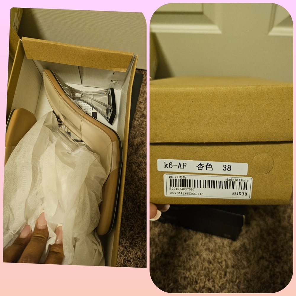Elegant Tan Shoe Clear Heel